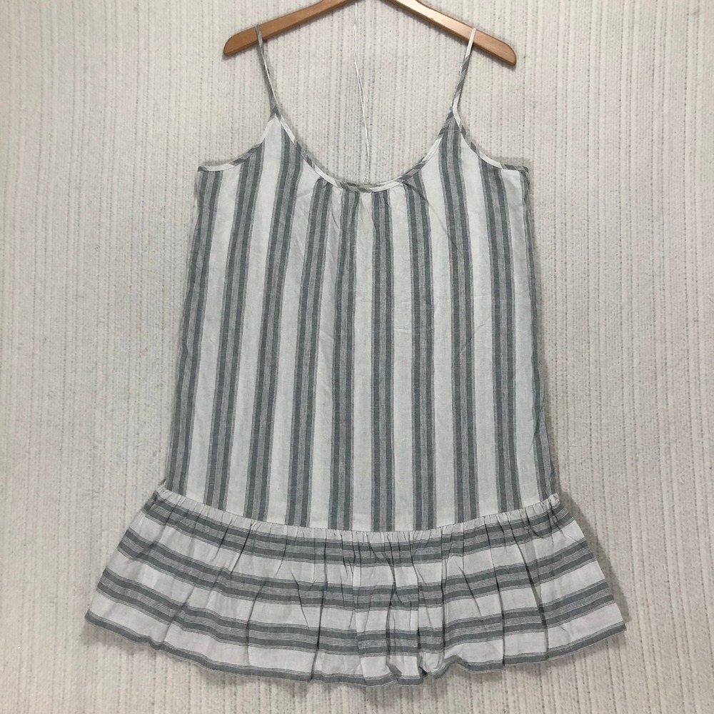 LOFT Outlet Striped Cami Dress Size L Sleeveless Casual Summer Linen Blend